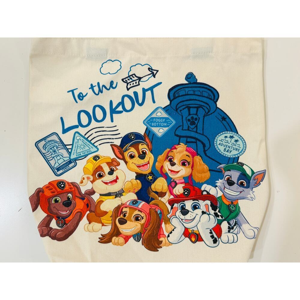 PAW Patrol Tote Bag Kids Canvas "To the Lookout" Nickelodeon Reusable Bag NWT - Picture 2 of 3